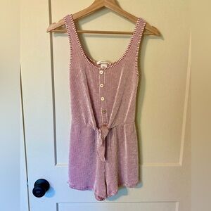 Sassy Pink Ribbed Romper